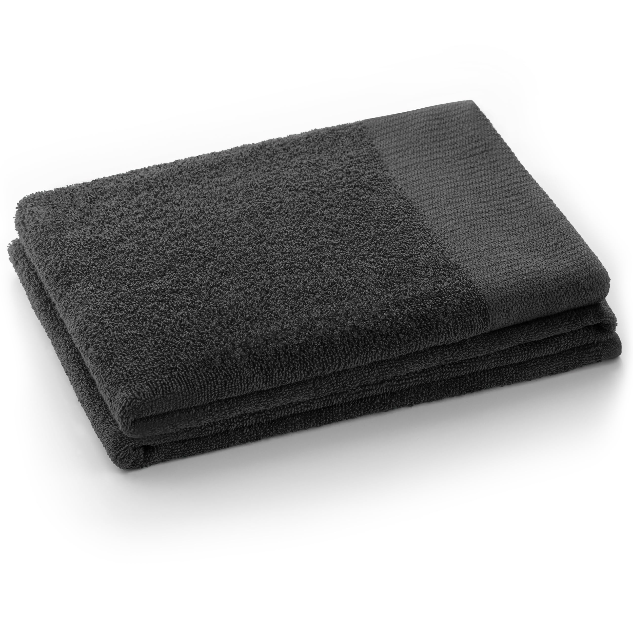 AmeliaHome Amari Hand Towel Grey 50 x 100 cm 100% Cotton Quality Absorbent Graphite Anthracite