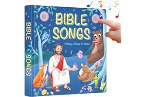 LEARNING BUGS Christian Bible Songs – 13 Songs of Praise for Little Ones, Musical Books for Toddlers, 28-Button Music Book, Musical Toys for Toddlers 1-3
