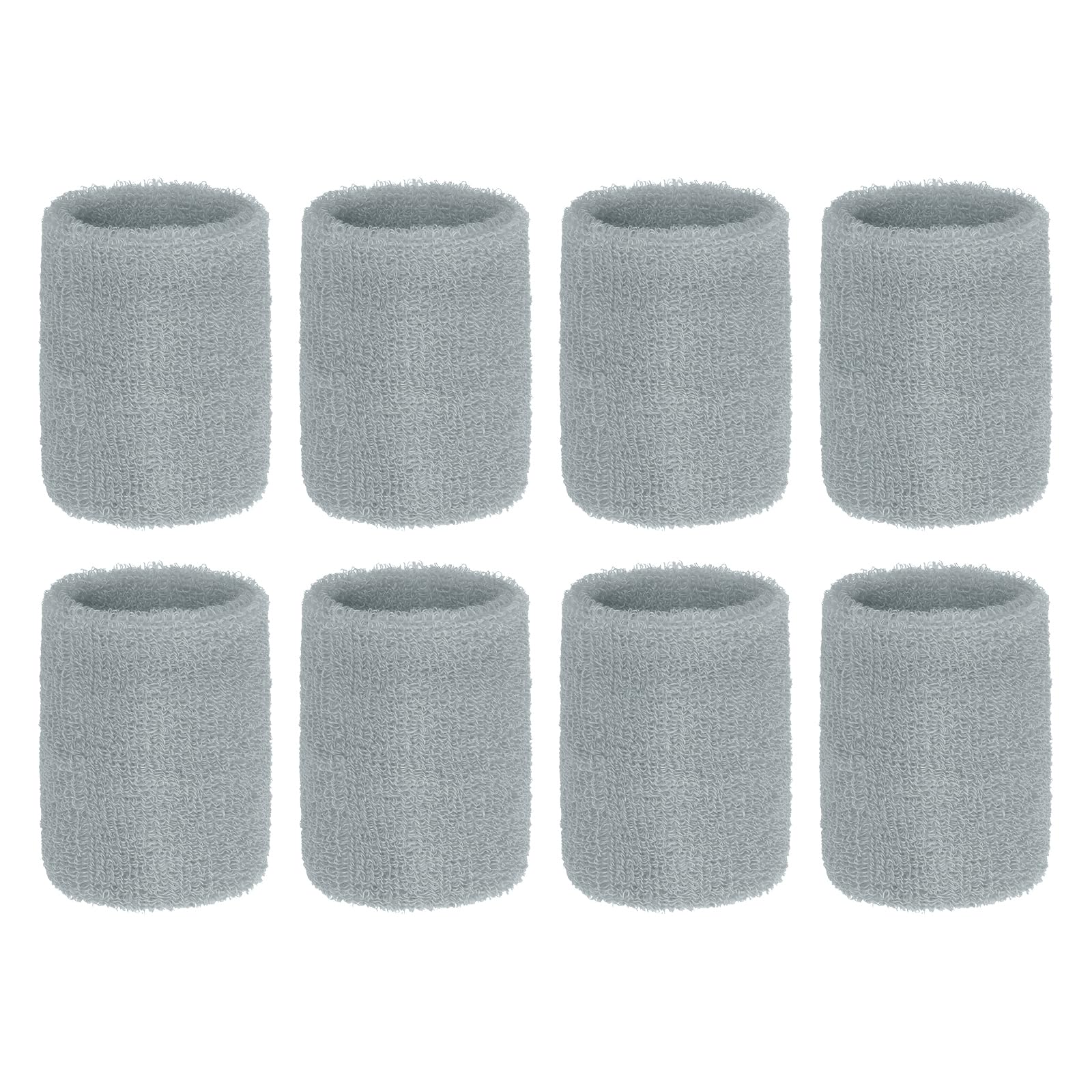 PATIKIL Wrist Sweatbands, 8Pack Sports Wristbands Sweatbands Wrist for Tennis Badminton Basketball Football, Dark Gray