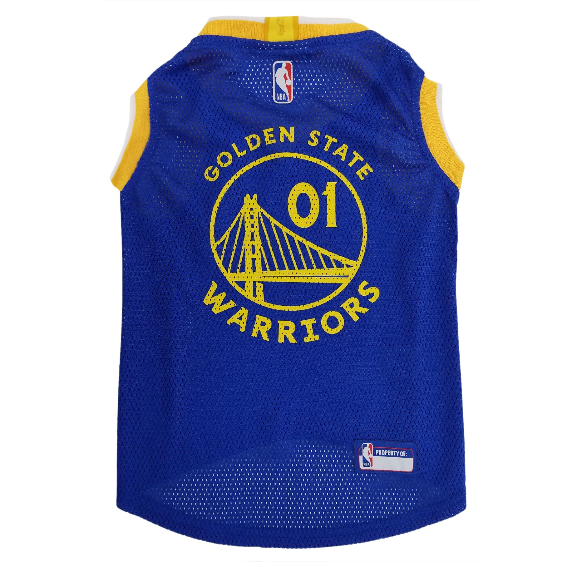 NBA GOLDEN STATE WARRIORS DOG Jersey, Large - Tank Top Basketball Pet Jersey