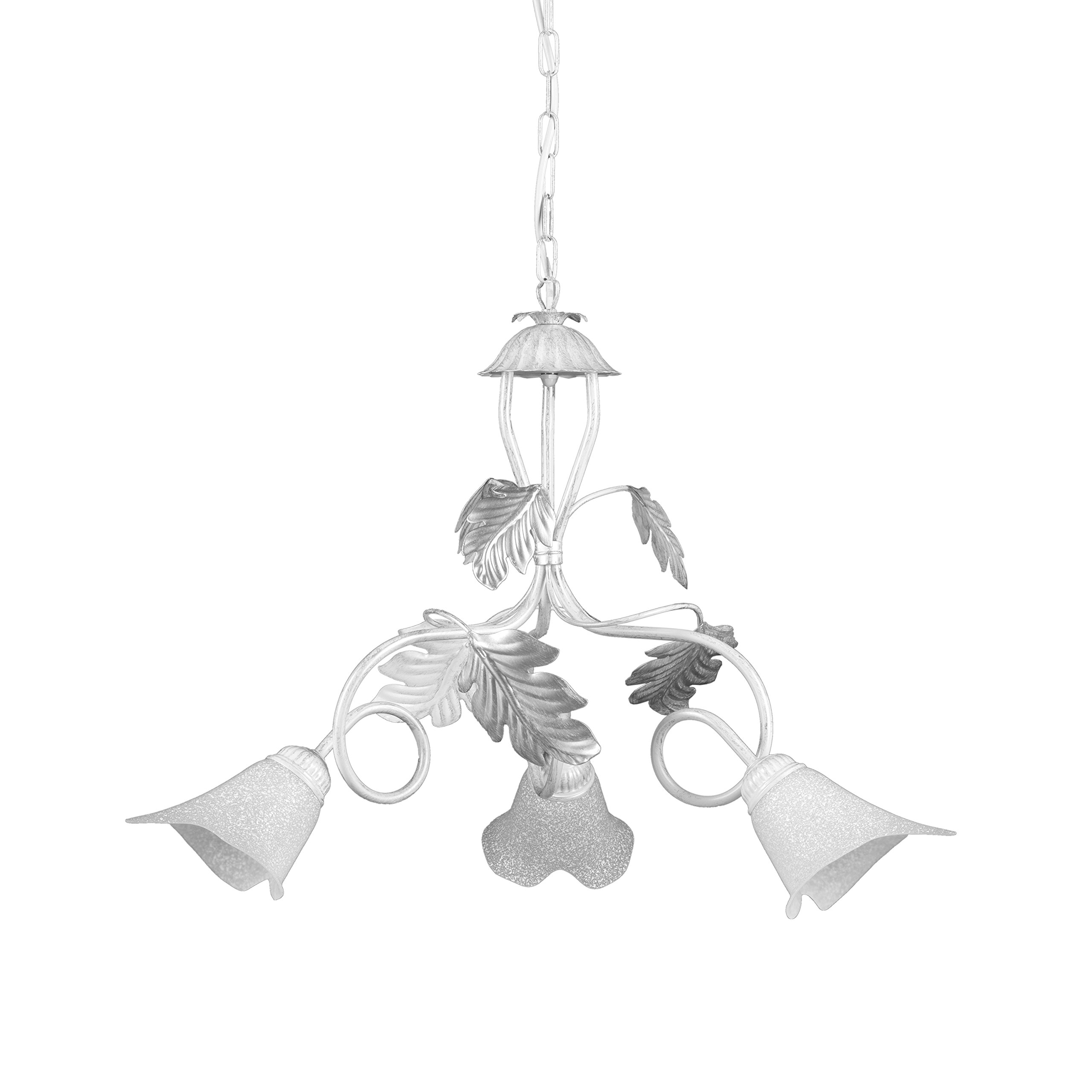 ONLI Chandelier 3 Lights, Metal, E14, 6 W, White/Silver