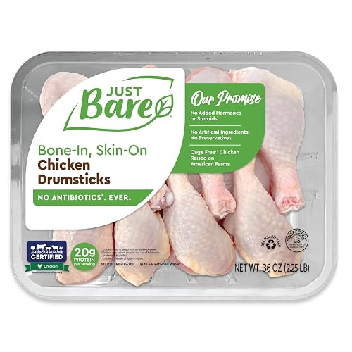 Reduced Shelf Life, Just Bare® Natural Fresh Chicken Drumsticks | Family Pack | No Antibiotics Ev...