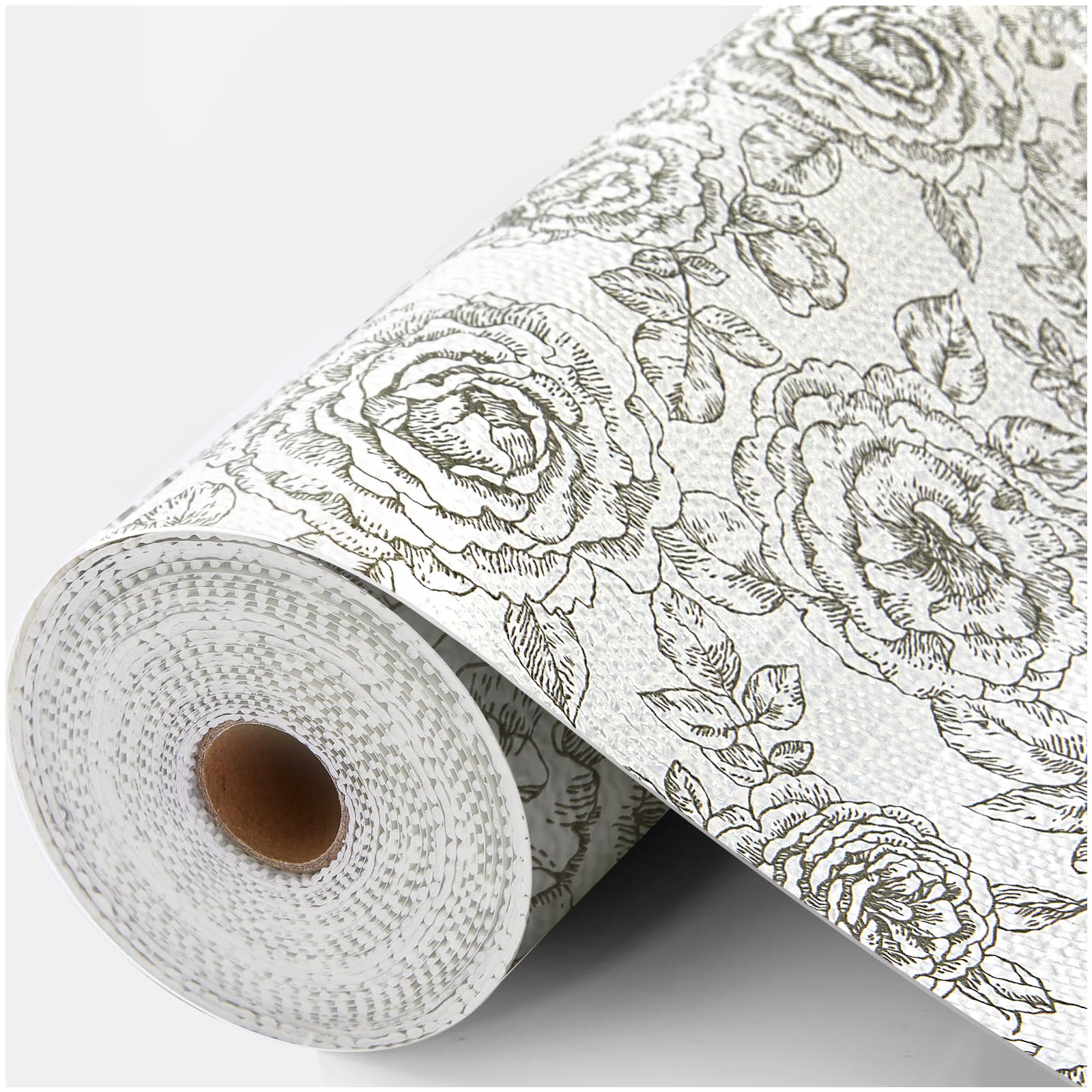 Coavas Shelf and Drawer Liner, Non Slip Extra Grip Non Adhesive Waterproof Thickened Cabinet Mat, Easy Cut for Kitchen Pantry Bathroom Dresser Cupboard (White, 12IN X 20 FT) Image