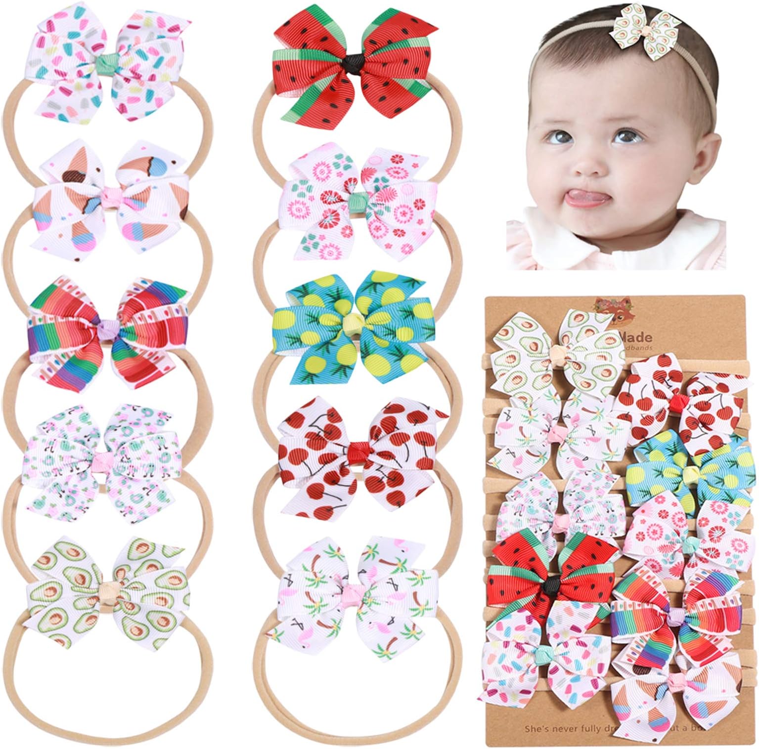 Baby Girl Nylon Headbands Newborn Infant Toddler Hairbands Children Bows Petal Flower knotted Soft Headwrap Hair Accessories