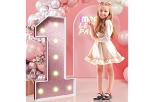 imprsv Marquee Numbers Rose-Gold 3FT: Rose Gold Party Decor - Light Up Number 1 Large 3 Feet Tall - Birthday Decorations for Him Her 1st 10th 15th 21st