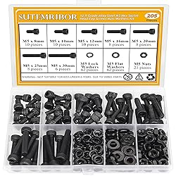 205 Pieces M5 Screws Nuts Washers Set