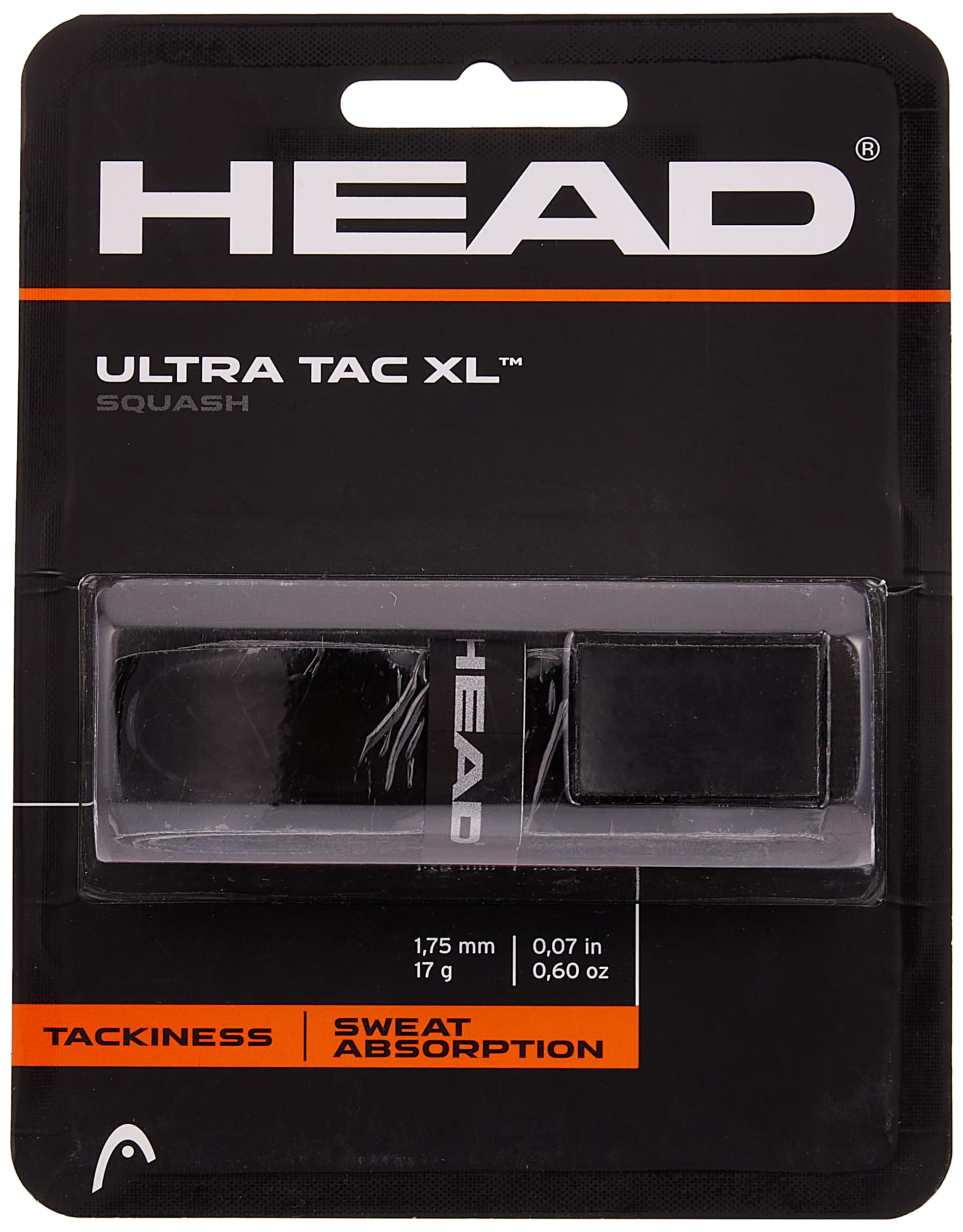 HEAD Unisex Adult Ultra Tac XL Squash Squashgrip - Black, One size
