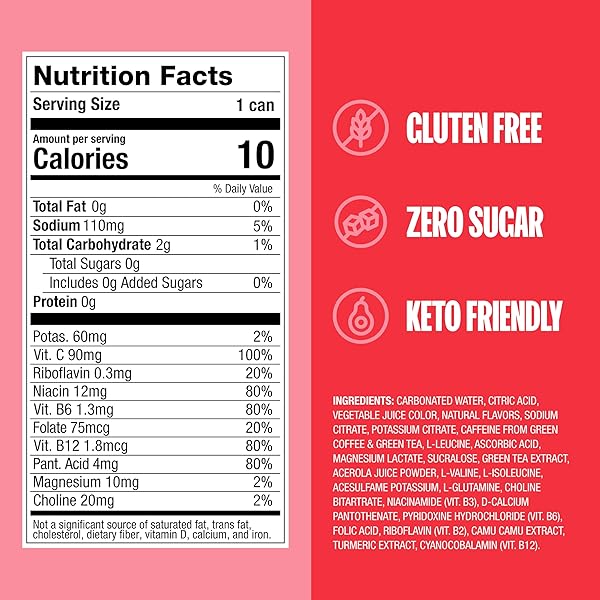ZOA ZERO SUGAR ENERGY DRINKS – STRAWBERRY WATERMELON | HEALTHY ENERGY FORMULA WITH NATURAL CAFFEINE, DAILY VITAMIN C, ESSENTIAL B-VITAMINS | GLUTEN-FREE, KETO FRIENDLY | 12 OUNCE CANS (PACK OF 12)