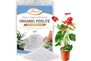 Riare 2 Quarts Organic Perlite for Plants - Horticultural Perlite Soil Amendment for Plants Potting Mix, Natural Chunky Perlite Soil Additive Conditioner Improve Root Growth, Drainage and Ventilation
