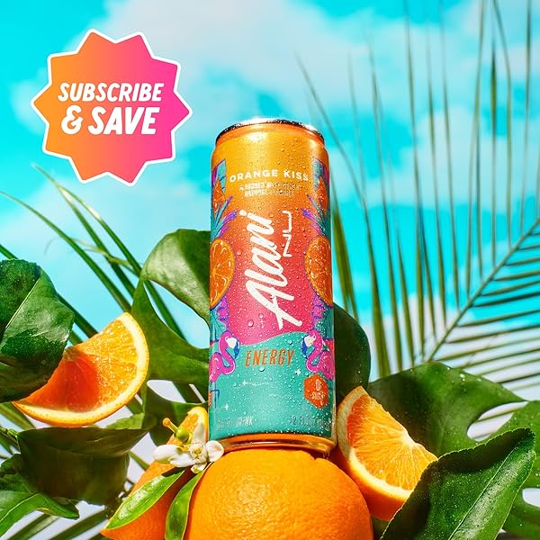 ALANI NU ORANGE KISS, SUGAR FREE, LOW CALORIE ENERGY DRINKS, 200MG CAFFEINE, BIOTIN, B VITAMINS, ZERO SUGAR, 10 CALORIES, 12 FL OZ CANS, 12 PACK