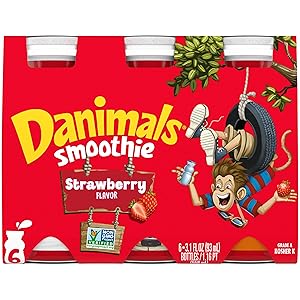 Danimals Smoothies, Strawberry Explosion, Gluten-Free, Non-GMO Project Verified, 3.1 oz., 6 Pack