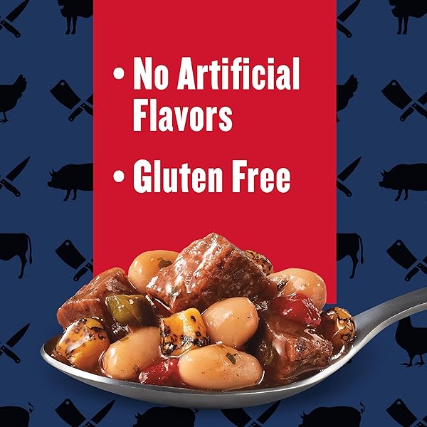 PROGRESSO PITMASTER STEAKHOUSE STYLE STEAK AND BEAN, GLUTEN FREE, CANNED SOUP, 18.5 OZ