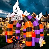 Kalolary 10FT Halloween Inflatable Arch Ghost Inflatable Tunnel with Candle | Halloween 3-Door Ghost Arch Inflatables Halloween Blow up Outdoor Decoration for Yard Lawn Party Holiday Decoration