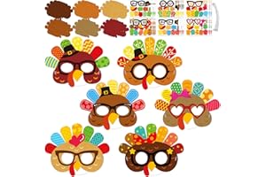 Treasure Cove Kids Thanksgiving Crafts Turkey Masks DIY Craft Make Your Own Turkey Mask for Fall Thanksgiving Party Favors Classroom Activities Supplies 24PCS