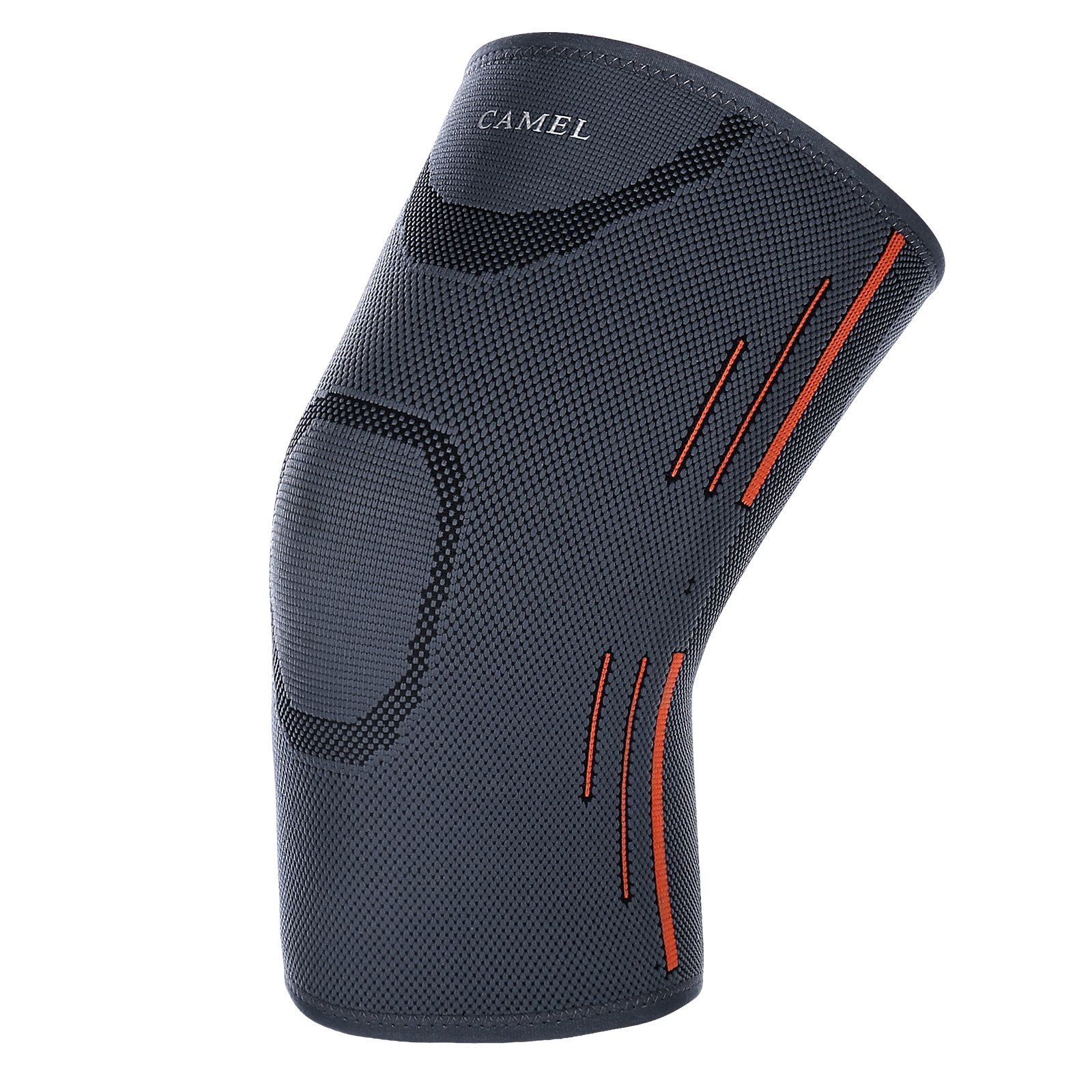 Camel Men\'s Knee Brace Compression Sleeve Breathable Quick-Dry Support for Running Basketball and Relief Arthritis Injury Recovery(Gray,M)