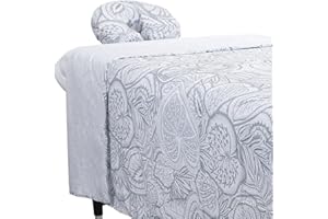 ForPro Premium Designer Microfiber 3-Piece Massage Sheet Set, Island Tranquility, Ultra-Light, Stain and Wrinkle-Resistant, I