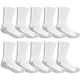 Fruit of the Loom Men’s Work Gear Cushioned Crew Socks 10 Pair