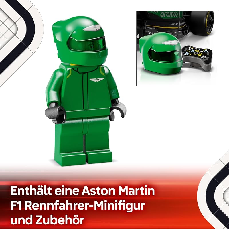 Speed Champions Aston Martin Aramco F1 AMR24 Rennauto - Spielzeug mit Formel 1 Minifigur zum Sammeln - baubares Modellauto für Jungen und Mädchen ab 10 Jahren und erwachsene Motorsport Fans 77245