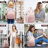 LOVEVOOK Laptop Backpack 15.6 inch Womens Anti Theft USB Port Waterproof Pink view 5