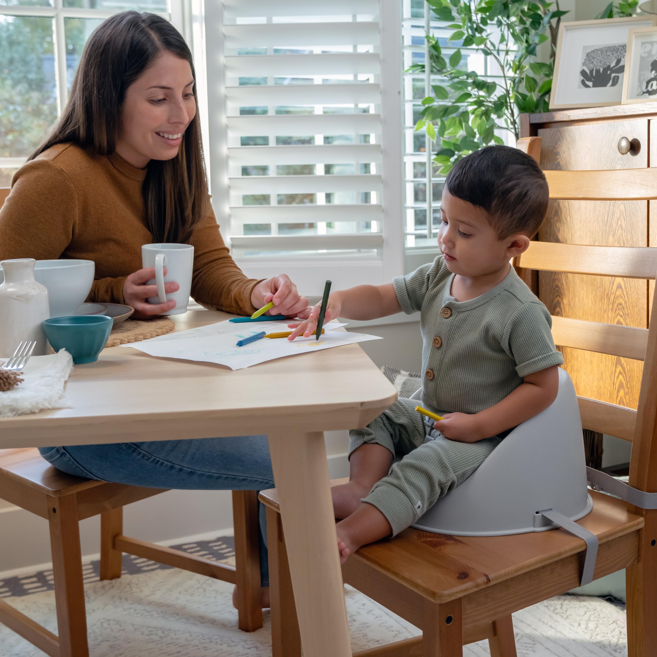 Ingenuity: ity by Ingenuity My Spot Easy-Clean Baby Booster Feeding Chair, 3-Point Harness, Washable Removable Straps - Grey, User Age Range: 6 - 60 months, Requires Assembly