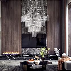 Siljoy Modern Square Raindrop Crystal Chandelier