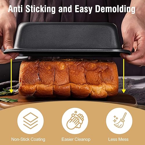 Nonstick Baking Pans Set, Pieces Bakeware Set Stackable for Oven