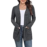 Yincro Womens Lightweight Cardigan Long Sleeve Open Front Casual Sweater Cardigans with Pockets