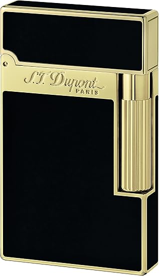 Amazon Com S T Dupont Ligne 2 Lacquer Lighter Black Gold 164 Clothing