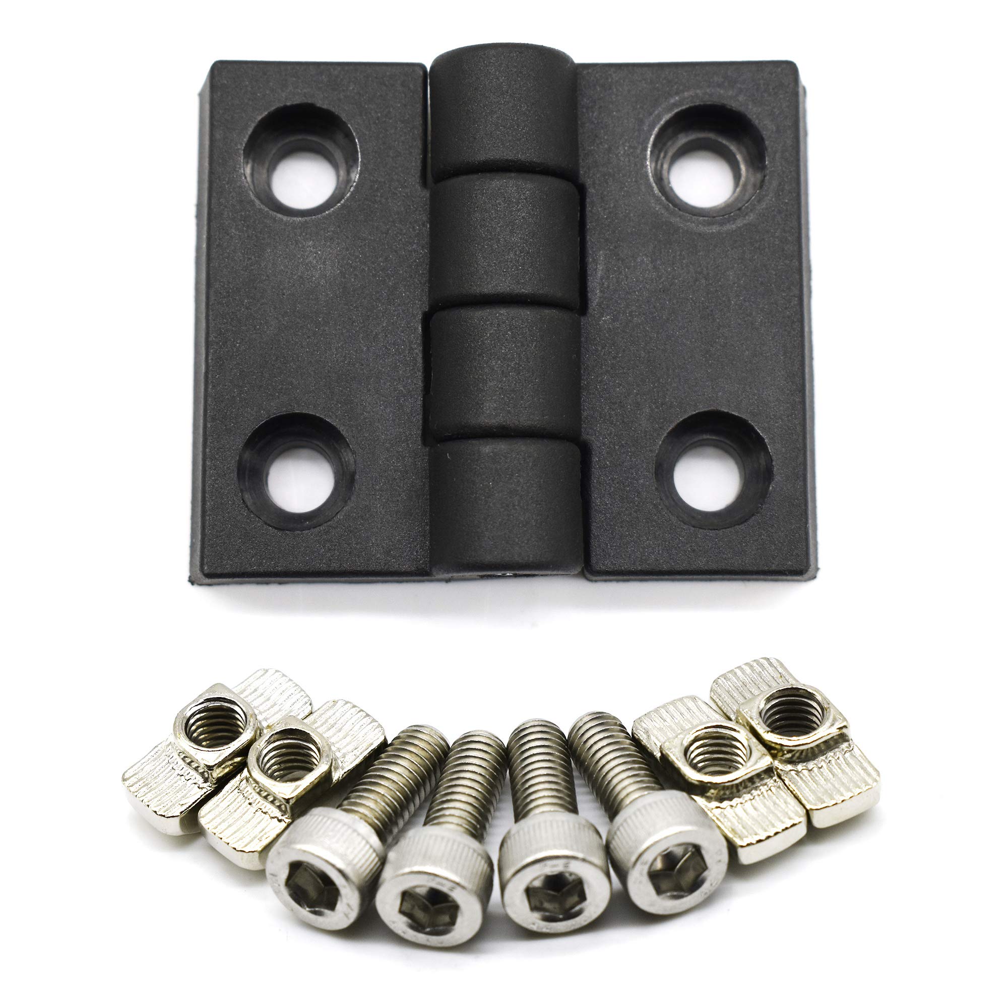 Fullerkreg Pack of 2 Hinges Black Profile 40 Groove 10 with Fastening with Allen Socket Screws DIN912 M6 x 16