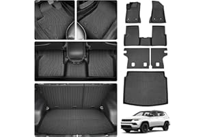 CARTIST Floor Mats for Jeep Compass 2017-2024 2025 Trunk Mat with Backrest Mat for Jeep Compass Accessories All Weather Cargo Liners Back Seat Cover Protector