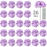 Auihiay 26 pcs Hydrangea Artificial Flowers, Purple Artificial Hydrangea Flowers, Silk Hydrangea Heads with Stems for Home Garden Party Baby Shower DIY Wedding Centerpiece (Purple)
