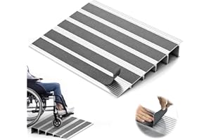 STURDON Aluminum Threshold Ramp 5 Inch Rise, 800 Lbs Capacity, Adjustable Non-Slip Door Ramp for Wheelchairs and Scooters, Ideal for Doorways and Shed Entry with Slip-Resistant Tape