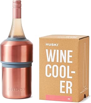 HuskiWine Cooler | Premium Iceless Wine Chiller | Keeps Wine Cold up to 6 Hours | Award Winning Design | New Wine Accessory | Fits Some Champagne Bottles | Perfect Gift for Wine Lovers (Rosé)