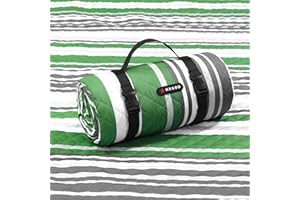 HX&OD Large Picnic Blanket Outdoor 80”x60” Waterproof Picnic Mat Foldable 3-Layer Camping Blanket Portable with Carry Strap Park Blanket for Grass(Green)