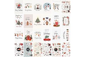 MYSELECT Christmas Cards with Envelopes and Stickers, 24 Assorted Designs Bulk Greeting and New Years Cards, 24 Pack Holiday Cards with Printed Message Inside to Send Warm Holiday Wishes to Friends and Family