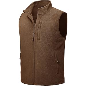 Rdruko Men's Lightweight Fleece Vests Outerwear Full Zip Polar Vest | Warm, Thermal, Zip Up, 5 Pockets, Outdoor, Casual, Hiki