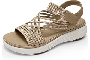 Vilanva Women's Comfortable Walking Sandals with Elastic Strap LightWeight Sandals for Women 2025 Summer Dressy