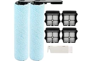 YGY FLOOR ONE S5 Replacement HEPA Filter and Brush Roller for Floor ONE S5/Floor One S5 Pro Cordless Wet Dry Vacuum Cleaner, Replacement Parts Include 4 HEPA Filters,2 Brush Rollers,1 Cleaning Brush