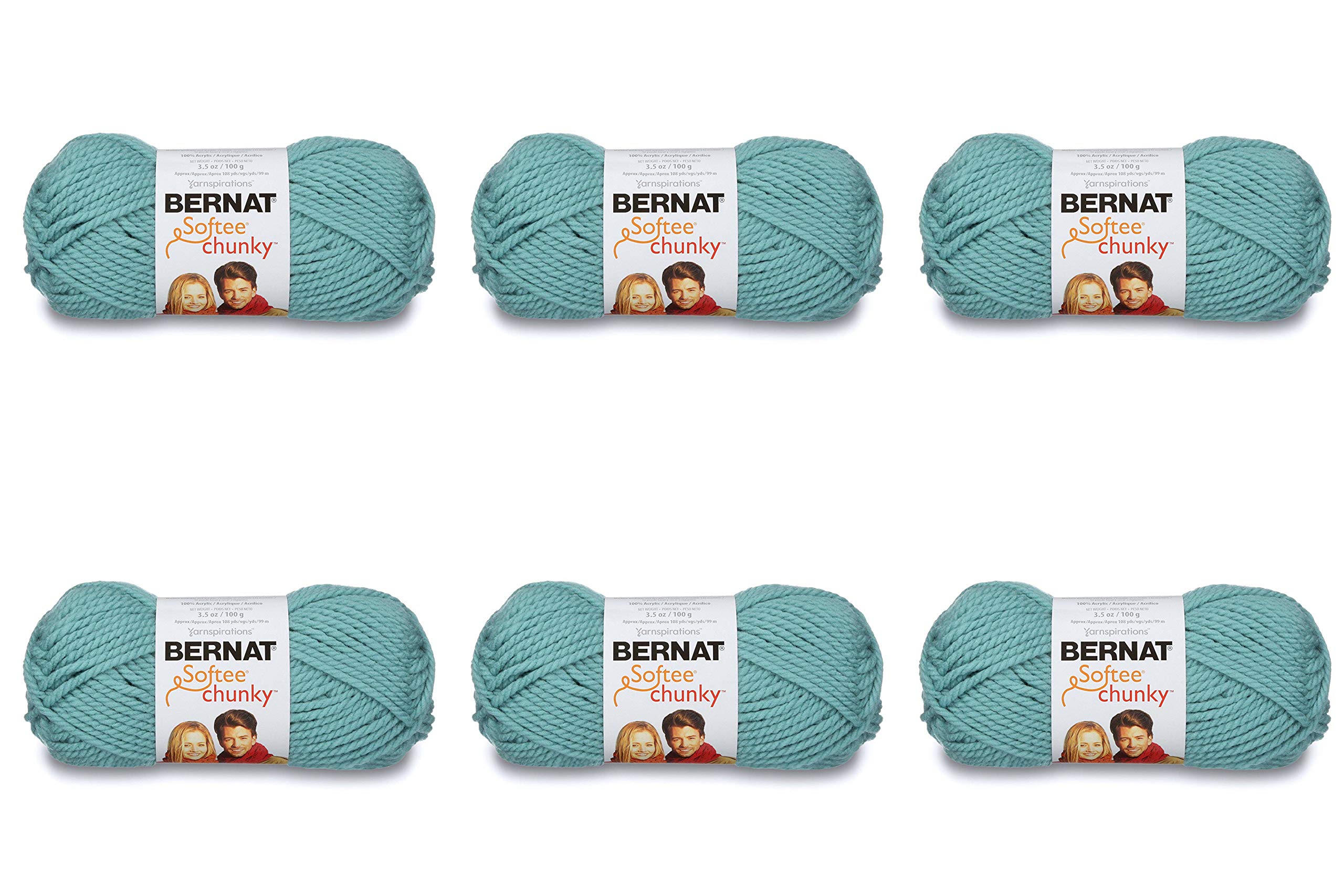 BERNAT SOFTEE CHUNKY- PACK OF 6 BALLS - 100G EACH BALL - SEAGREEN