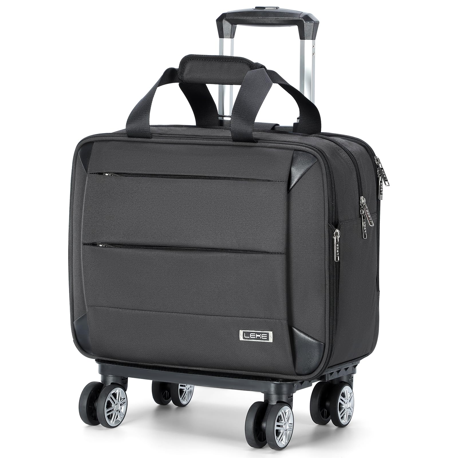 Photo 1 of Lekebobor Rolling Laptop Bag - Wheeled Briefcase for Women/Men, Fits Up to 15.6Inch Laptops, Water Resistant for Travel, Work & Business (Grey)