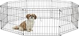 New World Folding Metal Dog Exercise Pen 1.5 m Play Space 46 cm Tall Black view 1