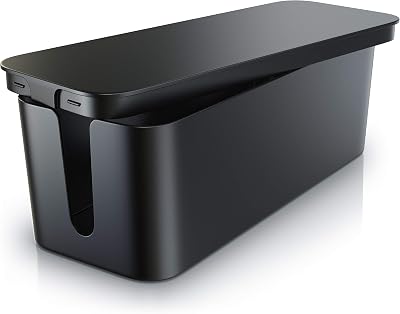Bearware Cable Tidy Box Black Cable Management Organizer Power Strip Cover