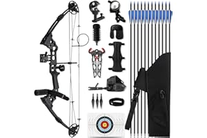 SERfawnCH Compound Bow Kit 20-60lbs Adjustable for Outdoor Use & Target Practice, Adult/Beginner Bow Package