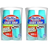 Hefty Ultimate Easy TsByfg Grip Plastic Party Cups Blue, 100 Count (Pack of 2)