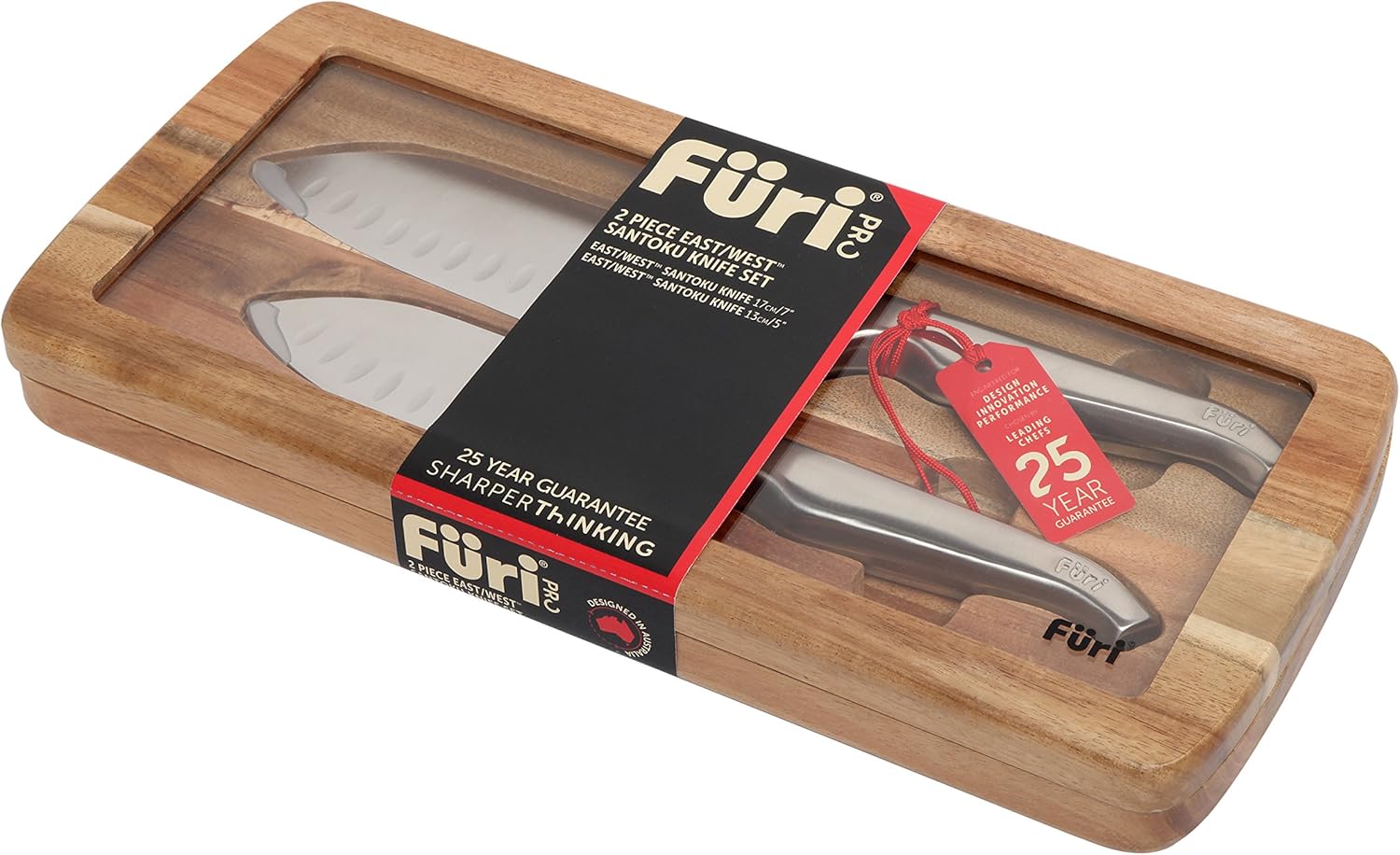 Furi Pro East/West Santoku Knife Set, Japanese Stainless Steel Sharp