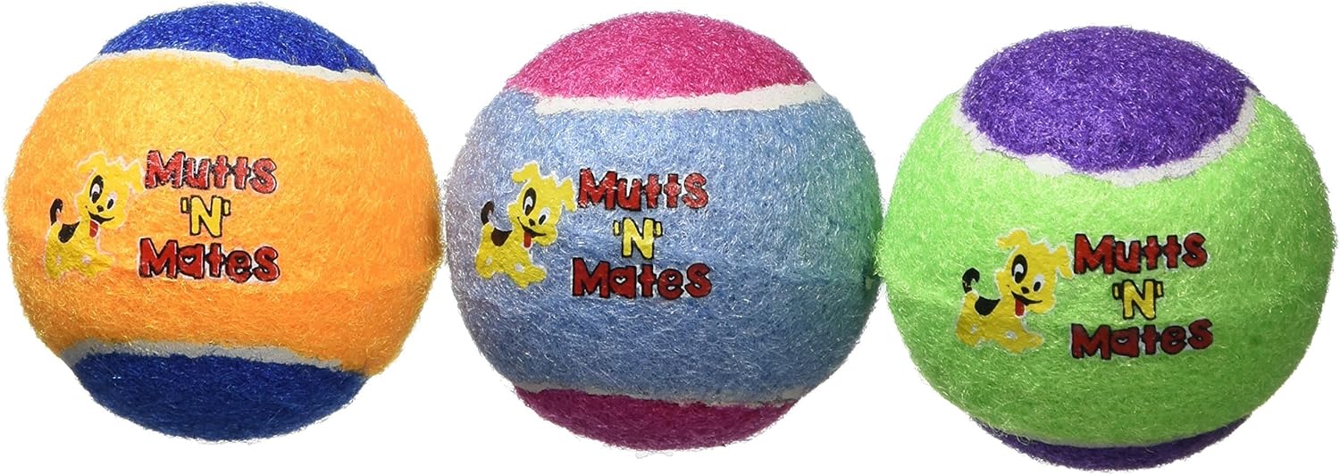 Mutts'N'Mates Small Squeaky Dog Balls - Super Bouncy Small Dogs Toy (Pack of 3), 3 Count (Pack of 1)