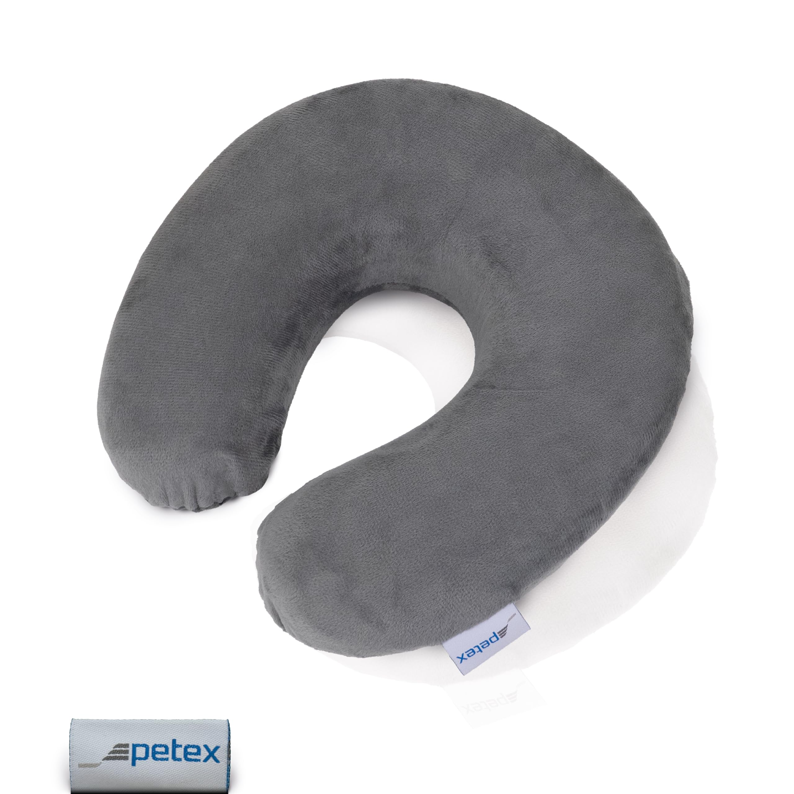 Petex 44490018 Neck Bolster Velour 29 x 28 cm Grey