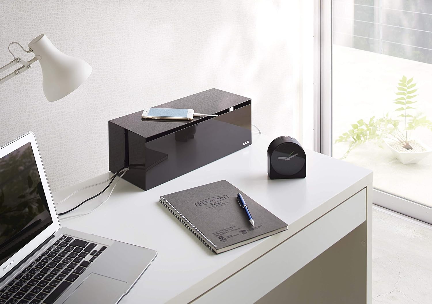 Yamazaki 2708 WEB Cable Box, Brown, PC-ABS Resin, Minimalist Design, 40 x 15.5 x 14.5 cm (LxWxH) - Image 4