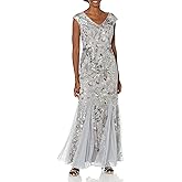 Alex Evenings Women's Long Fit and Flare Dress Godet Detail (Petite and Regular)