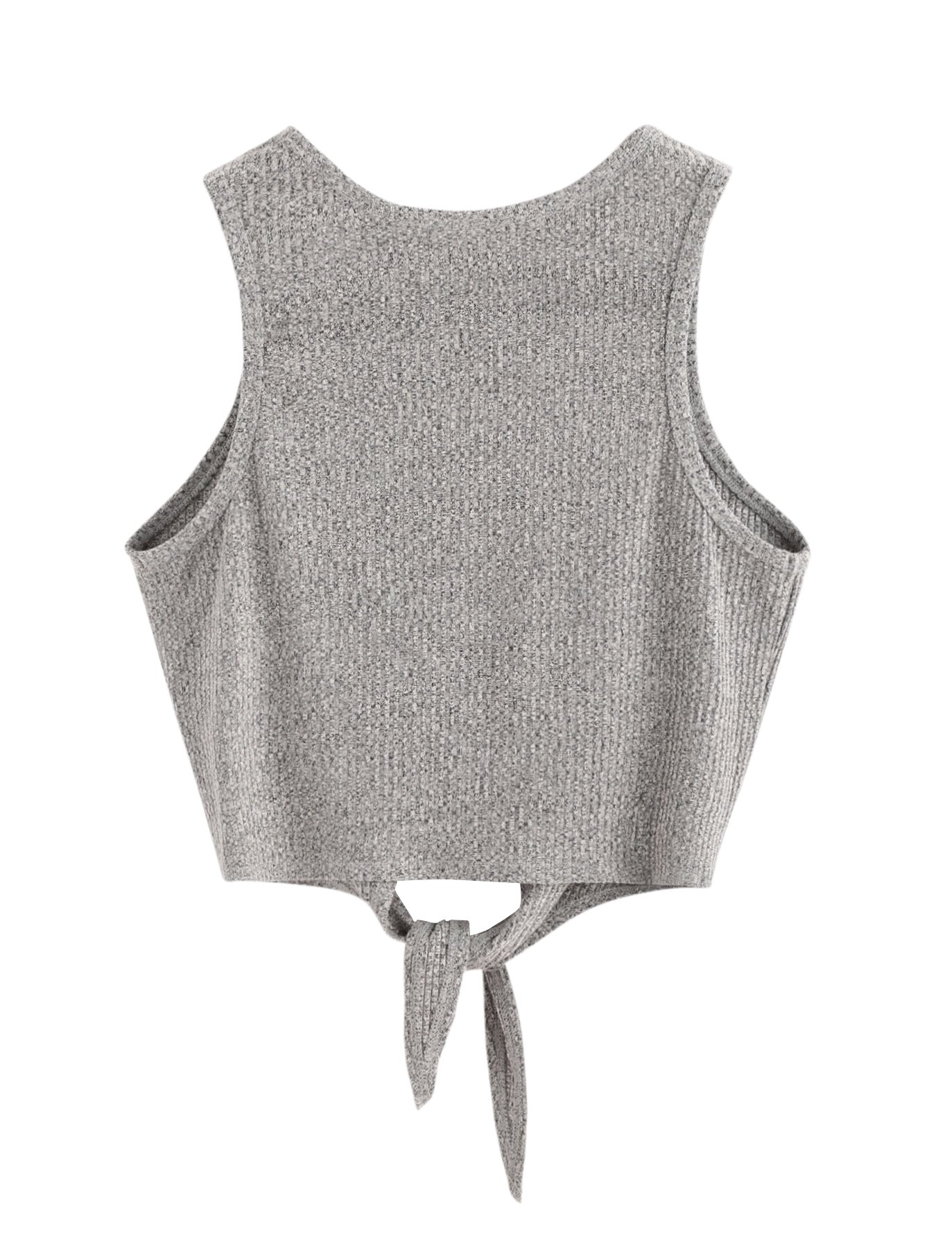 SweatyRocks Crop Top Women Vest Ribbed Tank Top, Grey, Medium